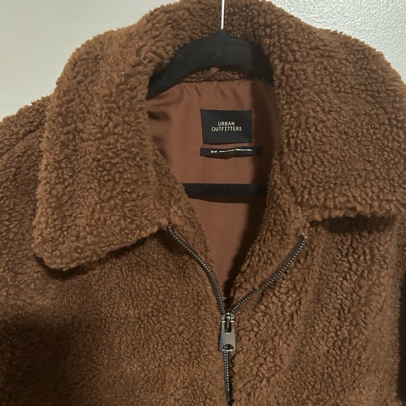 Urban Outfitters Brown Teddy Sherpa Jacket Woman’s M - Picture 3 of 7